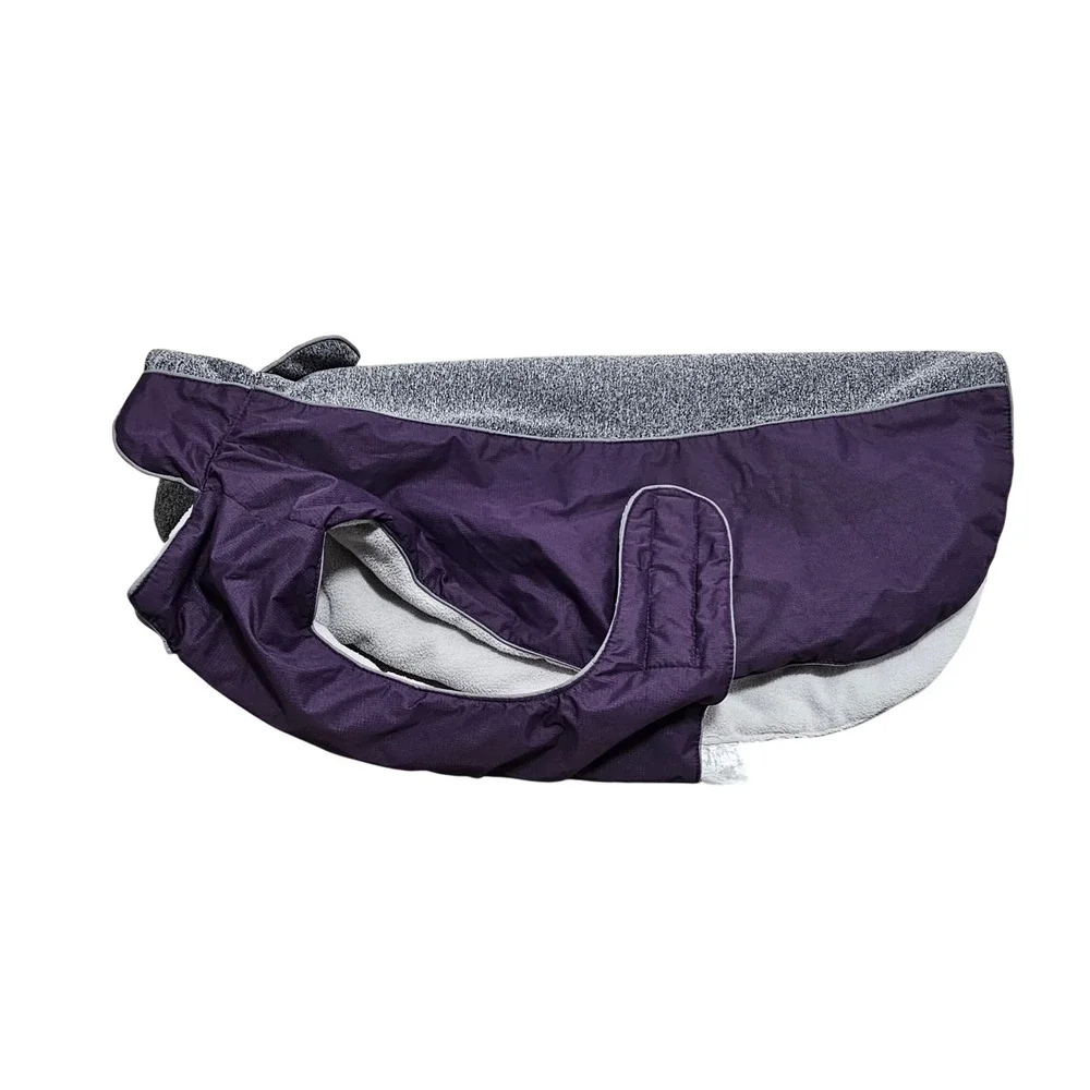 Eddie Bauer Pet Purple Fleece Lined Dog Vest Jacket Reflective Trim Large